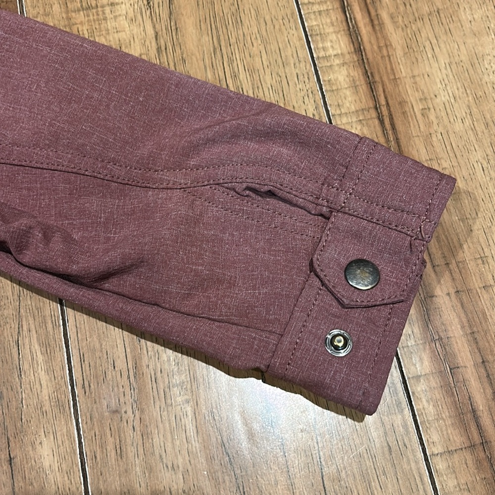 Women's Hooded Parka Jacket - Burgundy - Picture 8 of 11